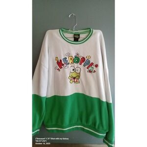 Keroppi Sanrio Color Block Sweatshirt Crewneck Pullover Cute Kawaii‎